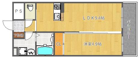 吹田市垂水町マンション 間取り図画像