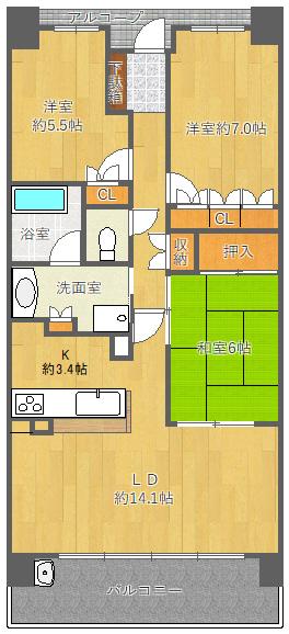 ウェリス千里山ヒルズ 間取り図画像