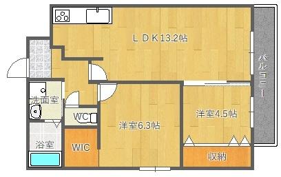 アヴェニール千里山松が丘（502） 間取り図画像