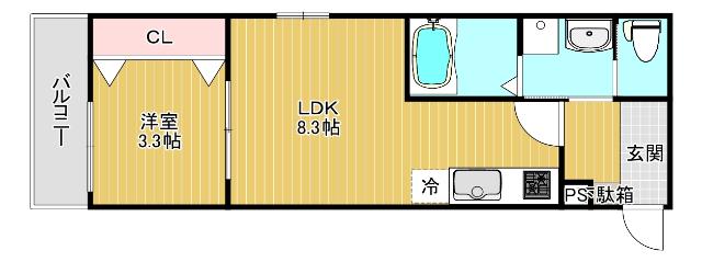 ALEGRIA岸辺 間取り図画像