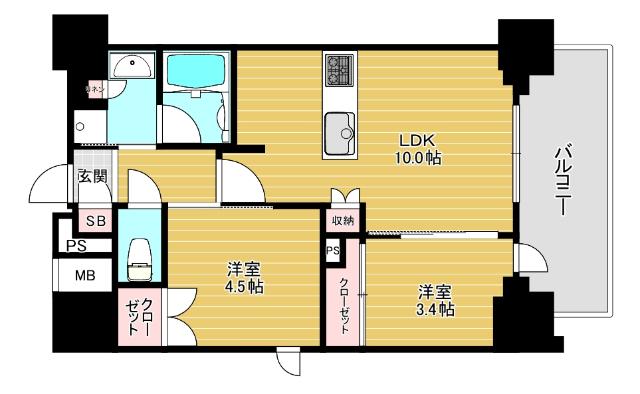 吹田市江坂町マンション 間取り図画像