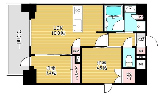 吹田市江坂町マンション 間取り図画像