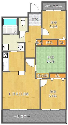 グランベール桃山台 間取り図画像