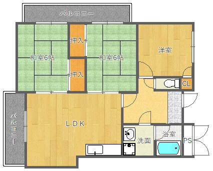 柿の木マンション（205） 間取り図画像