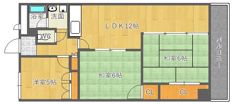 千里グランドハイツ宮脇 間取り図画像