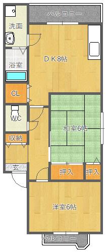 千里山西コーポ第3ビル 間取り図画像