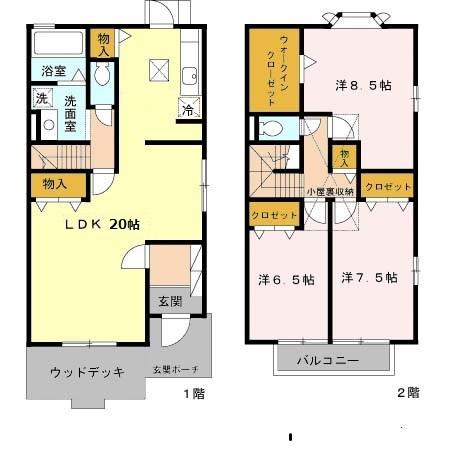 アロマコート　Ｄ（D-2） 間取り図画像
