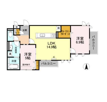 イー・ヒローズ（201） 間取り図画像
