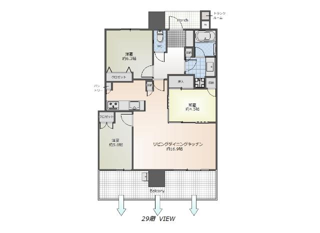パークタワー南千里丘 間取り図画像