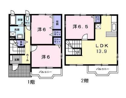 シャン・ド・フルール　D（101） 間取り図画像