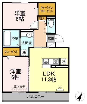 Regulus　C棟（202） 間取り図画像