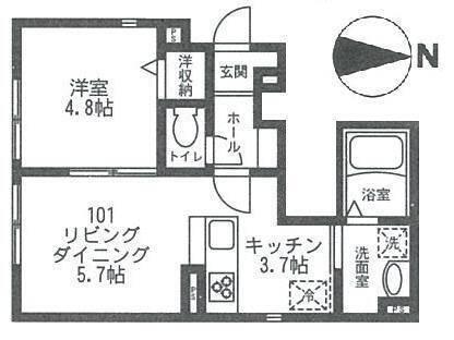 ルシーナ大森（101） 間取り図画像