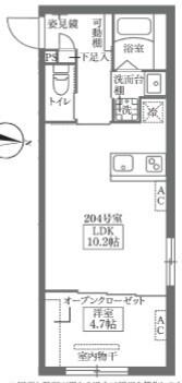 ＣＯＣＯＣＵＢＥ鵜の木（204） 間取り図画像