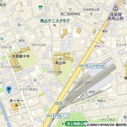 メゾン西馬込（303） 地形図・案内図
