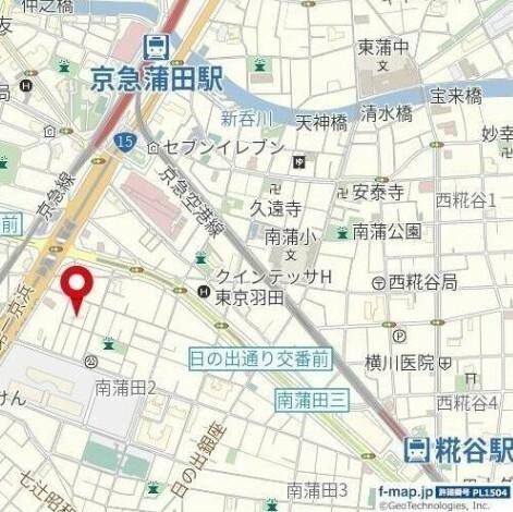 大田区南蒲田アパート 地形図・案内図