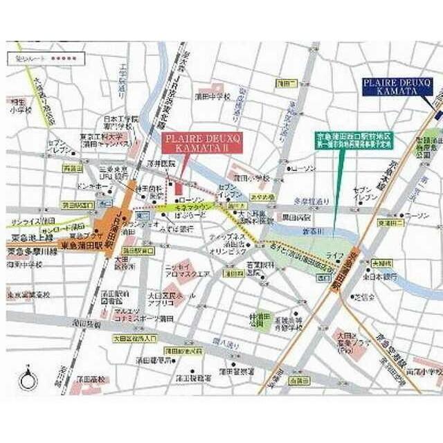 プレール・ドゥーク蒲田Ⅱ（1003） 地形図・案内図