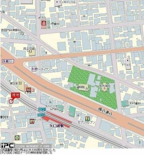 大田区多摩川マンション 地形図・案内図