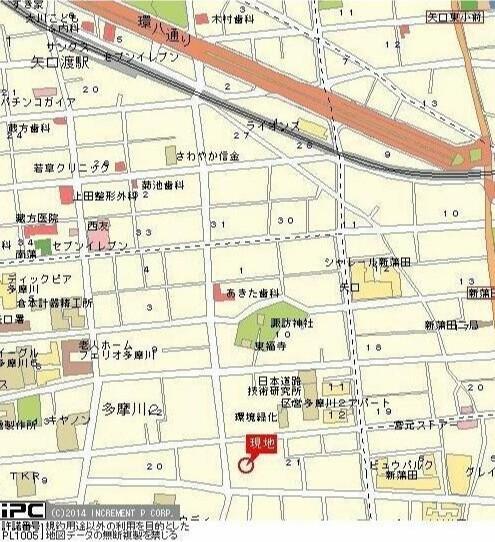 大田区多摩川マンション 地形図・案内図