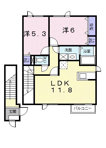 サンパティーク　のぞみＡ（202） 間取り図画像