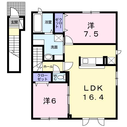 シュエットⅠ（201） 間取り図画像