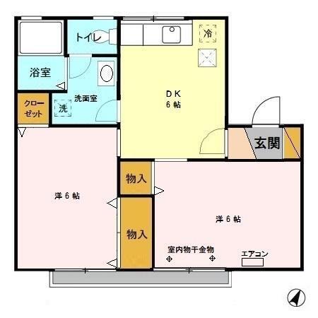 プリムヴェールファイヴ（102） 間取り図画像