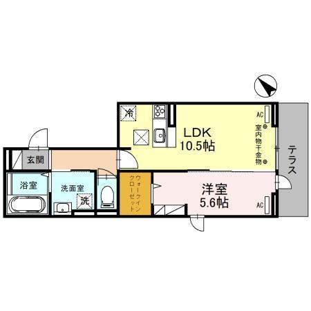 フォンテーヌ　Ａ（102） 間取り図画像