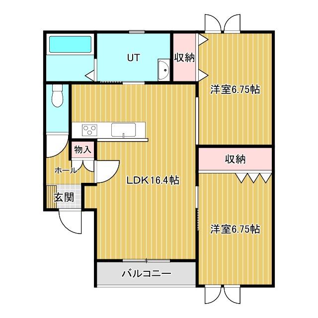 プリマ若松A（205） 間取り図画像
