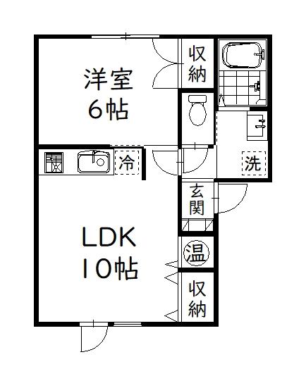 釧路市鶴野東アパート 間取り図画像