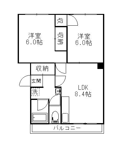 春採ハイツ（101） 間取り図画像