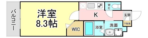 北九州市小倉北区竪町マンション 間取り図画像
