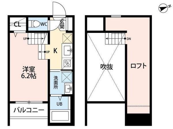 Le Cocon Six Takeshita（202） 間取り図画像