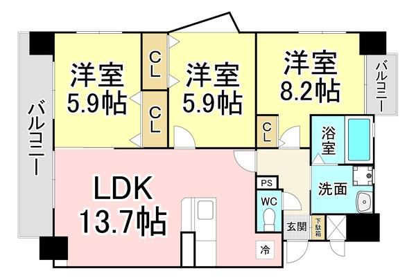 レジェンド砂津 間取り図画像