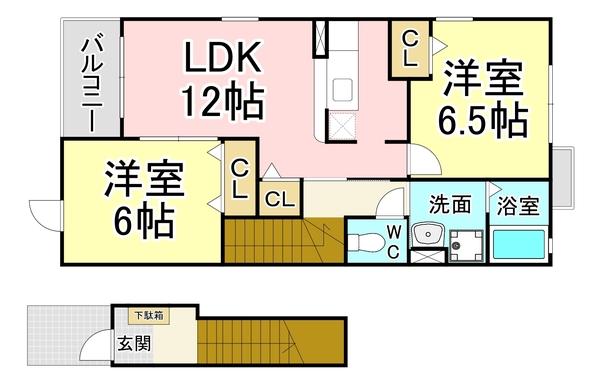 アブニール ソレイユB 間取り図画像