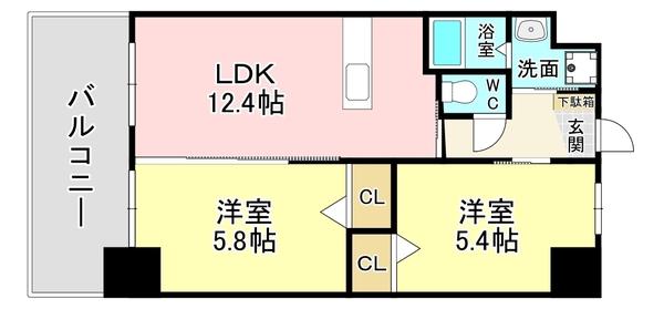 北九州市小倉北区三萩野マンション 間取り図画像