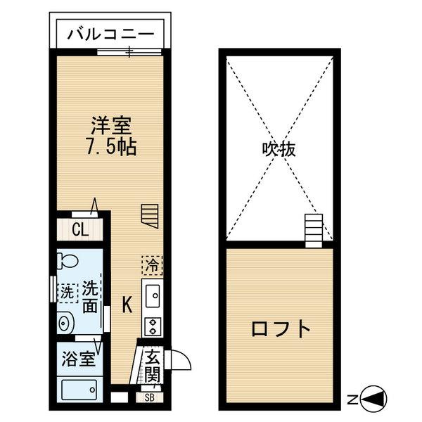 福岡市東区松島アパート 間取り図画像