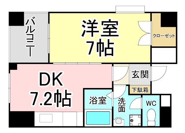 ＭＤＩインターフェイス竪町 間取り図画像