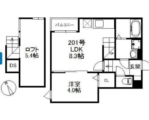 パサージュ箱崎（201） 間取り図画像