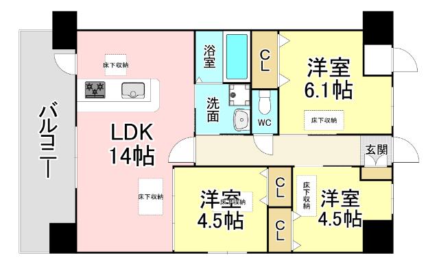 フラワーヒルズIII 間取り図画像