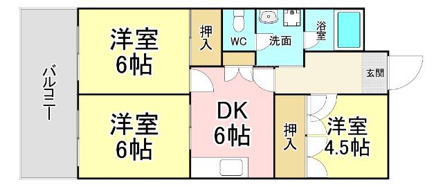 北九州市小倉北区片野マンション 間取り図画像