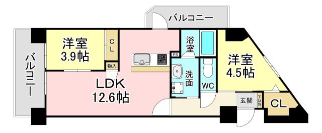 北九州市小倉北区馬借マンション 間取り図画像