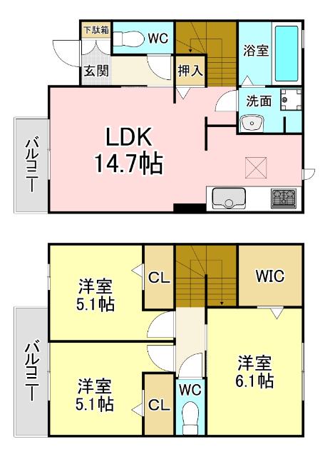 D-ROOM守恒　B棟 間取り図画像