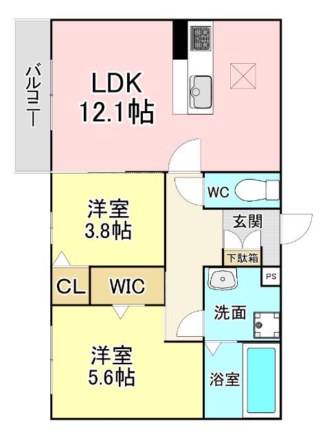 アザレア熊本 間取り図画像