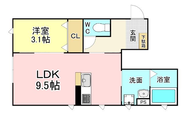 エルメゾン砂津 間取り図画像