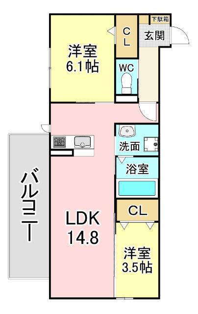 セレーノ・ヴィラ城野 間取り図画像