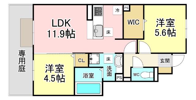 タウンコートカレラⅤ 間取り図画像