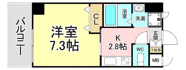 ERIOS COURT 香春口 間取り図画像
