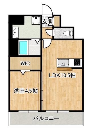 反転タイプの間取りです