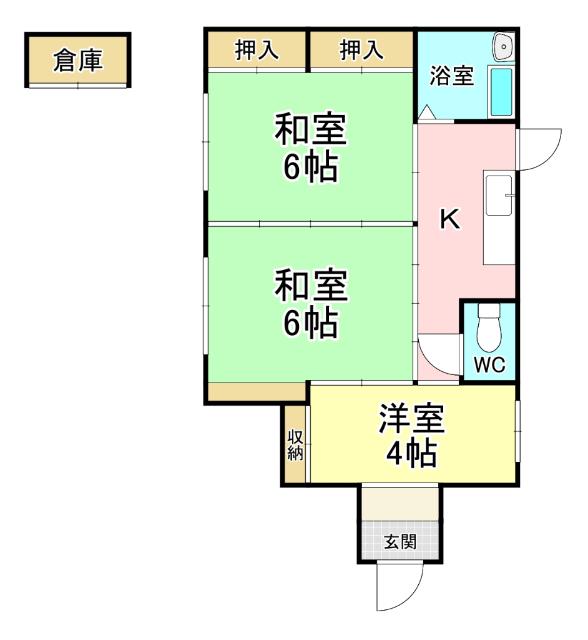下富野2丁目貸家 間取り図画像