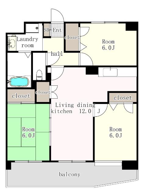 福岡市博多区月隈マンション 間取り図画像