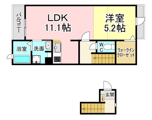 北九州市小倉南区横代東町アパート 間取り図画像
